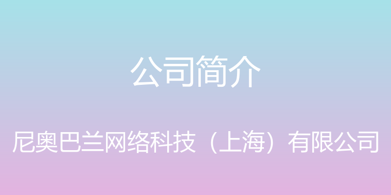 公司简介 - 尼奥巴兰网络科技（上海）有限公司